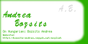 andrea bozsits business card